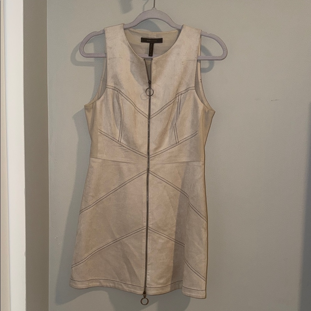 BCBGMaxAzria Cream Zip-Up Dress